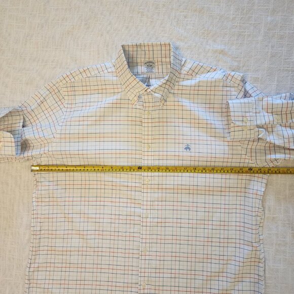 Brooks Brothers Men's XL Polo L/S Button Down Shirt White/Red/Blue A274 - Picture 6 of 9